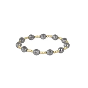 Best ENewton Design Admire Gold 3 mm Bead Bracelet- Pearl -Dark Gray