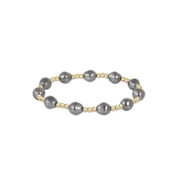 Best ENewton Design Admire Gold 3 mm Bead Bracelet- Pearl -Dark Gray