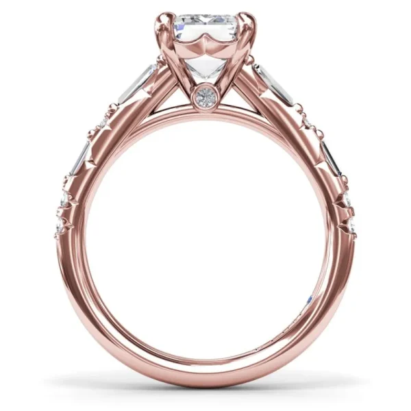 Outlet Fana Alternating Baguette and Round Diamond Engagement Ring