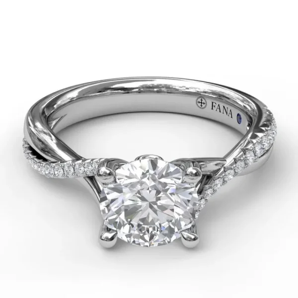 Discount Fana Alternating Diamond Twist Engagement Ring