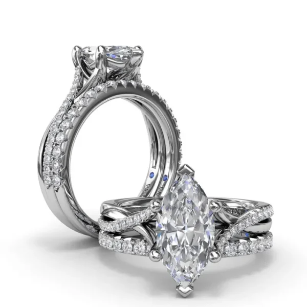 Best Fana Alternating Diamond Twist Engagement Ring