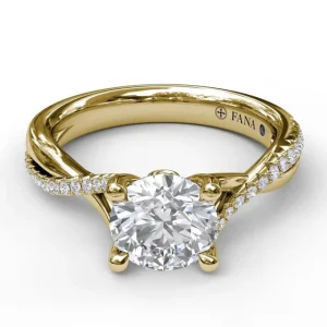 Discount Fana Alternating Diamond Twist Engagement Ring