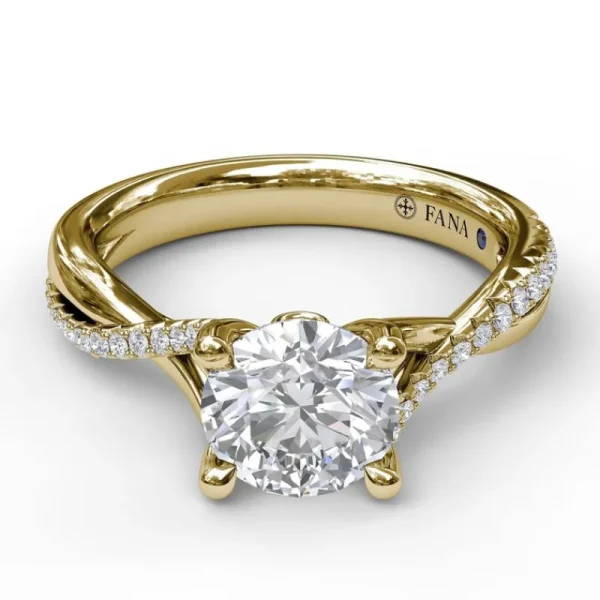 Discount Fana Alternating Diamond Twist Engagement Ring