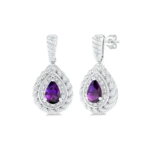 Best Kelley Collection Amethyst & Diamond Earrings