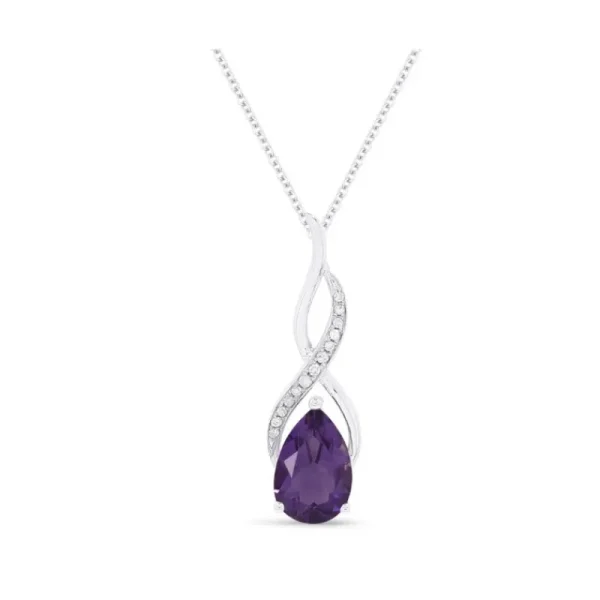 Hot Kelley Collection Amethyst & Diamond Pendant