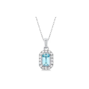 Sale Kelley Collection Aquamarine & Diamond Pendant