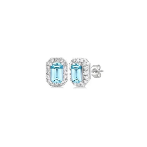 New Kelley Collection Aqumarine & Diamond Earrings