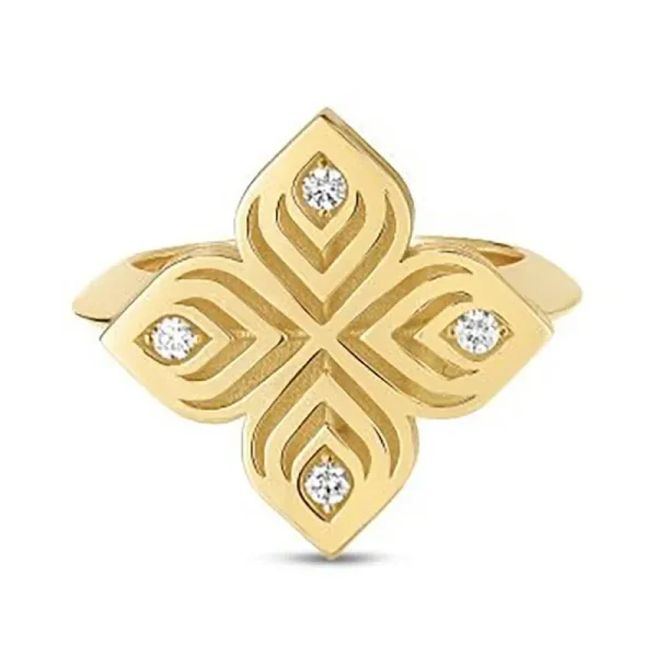 Fashion Roberto Coin Arabesque Large Diamond Flower Ring