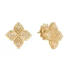 Discount Roberto Coin Arabesque Medium Diamond Flower Earrings.