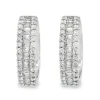 Hot Kelley Collection Baguette & Round Diamond Hoops