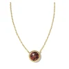 Fashion Kendra Scott Basketball Gold Short Pendant Necklace in Orange Goldstone