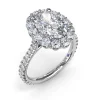 Best Fana Beautiful Floral Halo Diamond Engagement Ring