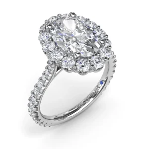 Best Fana Beautiful Floral Halo Diamond Engagement Ring