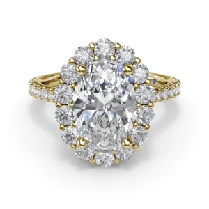 Best Fana Beautiful Floral Halo Diamond Engagement Ring