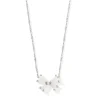 Hot Kendra Scott Blair Silver Bow Small Short Pendant Necklace in Iridescent Drusy