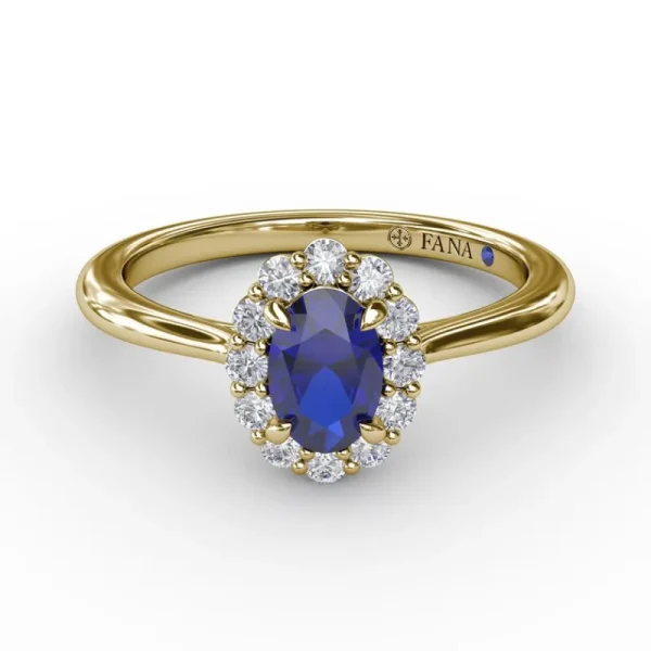 Online Fana Blooming Halo Sapphire and Diamond Ring