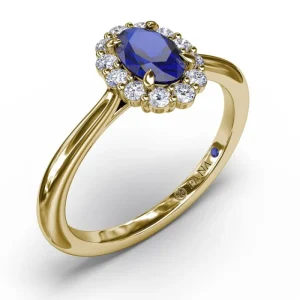 Online Fana Blooming Halo Sapphire and Diamond Ring