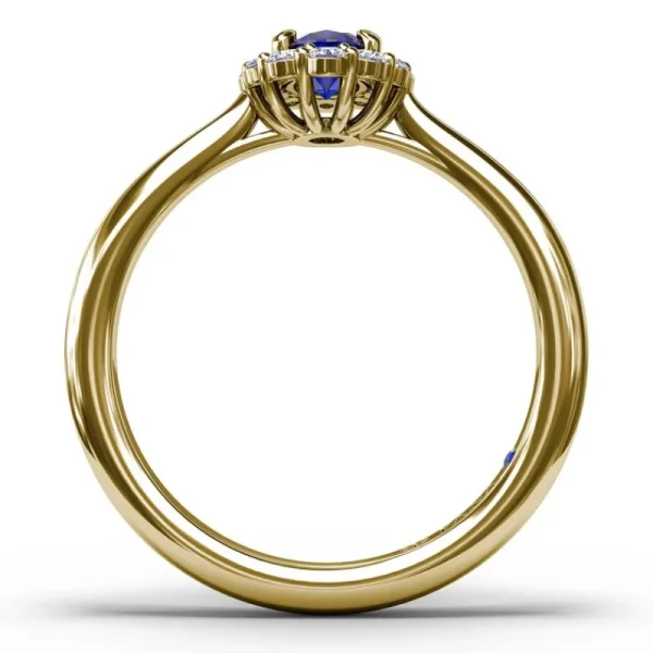 Online Fana Blooming Halo Sapphire and Diamond Ring