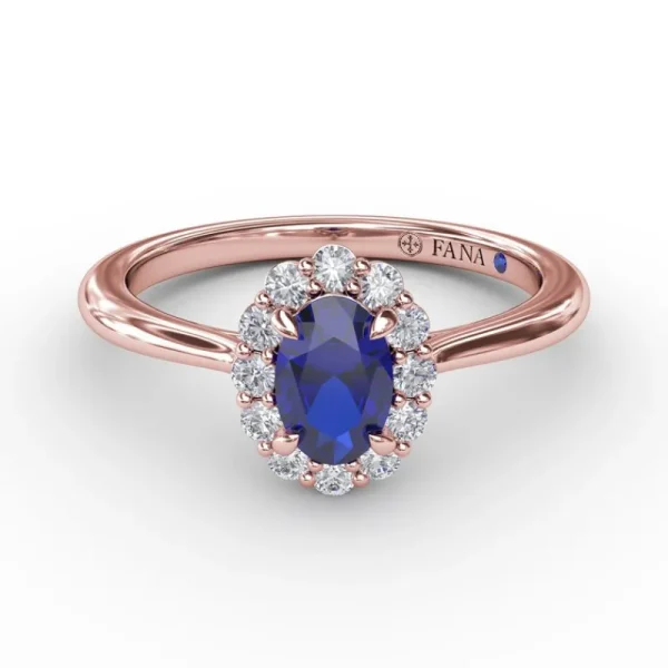 Online Fana Blooming Halo Sapphire and Diamond Ring