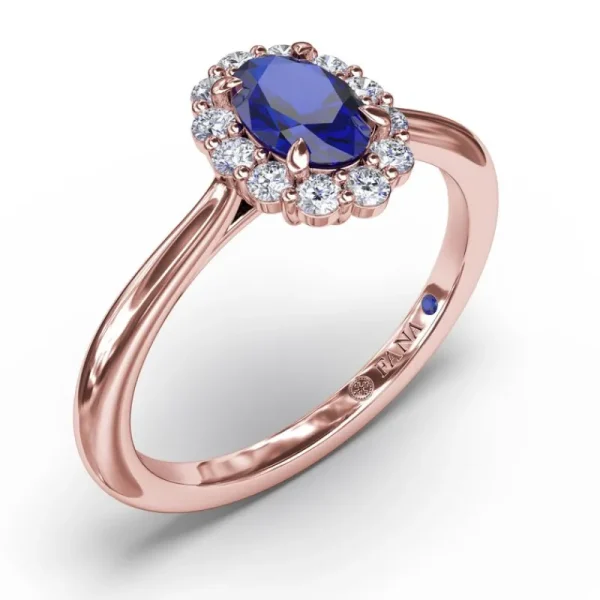 Online Fana Blooming Halo Sapphire and Diamond Ring