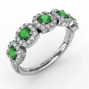 Hot Fana Blossoming Love Emerald and Diamond Ring