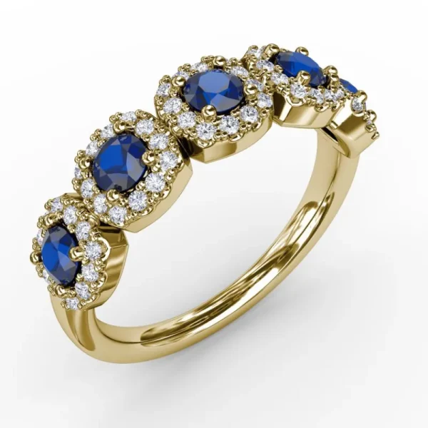 New Fana Blossoming Love Sapphire and Diamond Ring