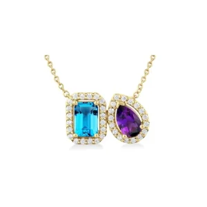 Sale Kelley Collection Blue Topaz & Amethyst Necklace