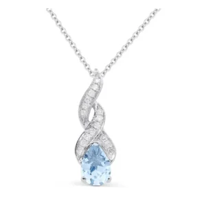 Discount Kelley Collection Blue Topaz & Diamond Pendant