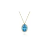 Fashion Gabriel & Co Blue Topaz & Diamond Pendant