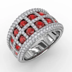 Hot Fana Bold and Beautiful Ruby and Diamond Ring