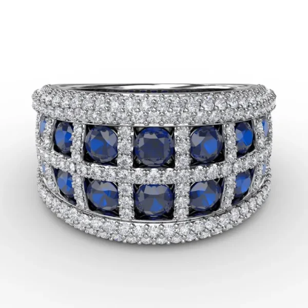 Outlet Fana Bold and Beautiful Sapphire and Diamond Ring