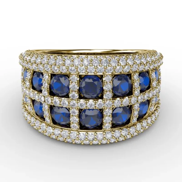 Outlet Fana Bold and Beautiful Sapphire and Diamond Ring