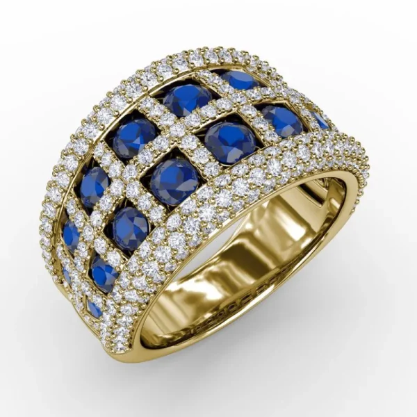 Outlet Fana Bold and Beautiful Sapphire and Diamond Ring