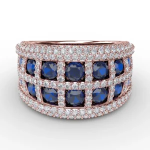 Outlet Fana Bold and Beautiful Sapphire and Diamond Ring