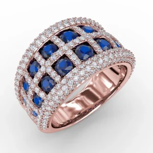 Outlet Fana Bold and Beautiful Sapphire and Diamond Ring