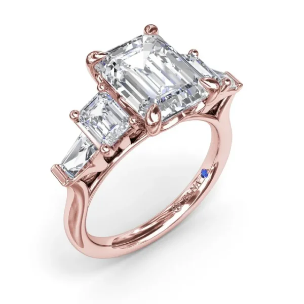 New Fana Bold Five-Stone Emerald-Cut Diamond Engagement Ring