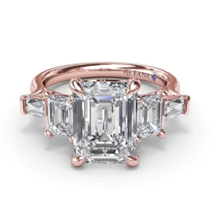 New Fana Bold Five-Stone Emerald-Cut Diamond Engagement Ring