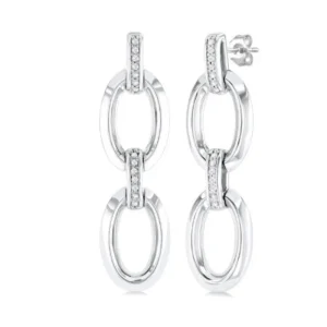 Discount Kelley Collection Bold Open Link Diamond Earrings