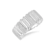 Fashion Kelley Collection Bold Wide Ribbed Diamond Band