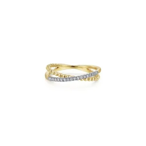 Clearance Gabriel & Co Bujukan Pave Diamond Criss Cross Ring