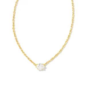 Discount Kendra Scott Cailin Crystal Pendant in Gold Metal & CZ