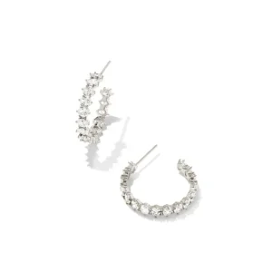 Outlet Kendra Scott Cailin Crytal Hoop Earrings in Silver