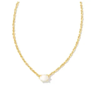 Hot Kendra Scott Cailin Gold Pendant Necklace in Ivory Mother-of-Pearl