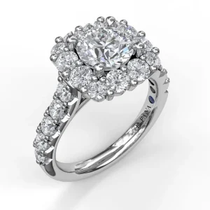 Sale Fana Chunky Diamond Cushion Halo Engagement Ring