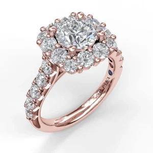 Sale Fana Chunky Diamond Cushion Halo Engagement Ring