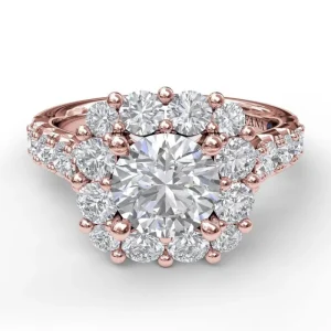 Sale Fana Chunky Diamond Cushion Halo Engagement Ring