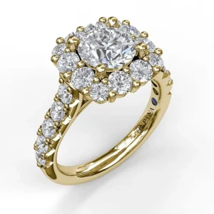 Sale Fana Chunky Diamond Cushion Halo Engagement Ring