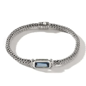 New John Hardy Classic Chain London Blue Topaz Station Bracelet