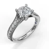 Outlet Fana Classic Diamond Engagement Ring with Detailed Milgrain Band