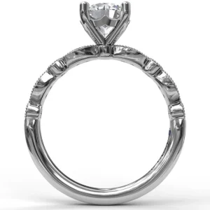 Discount Fana Classic Diamond Engagement Ring with Detailed Milgrain Band